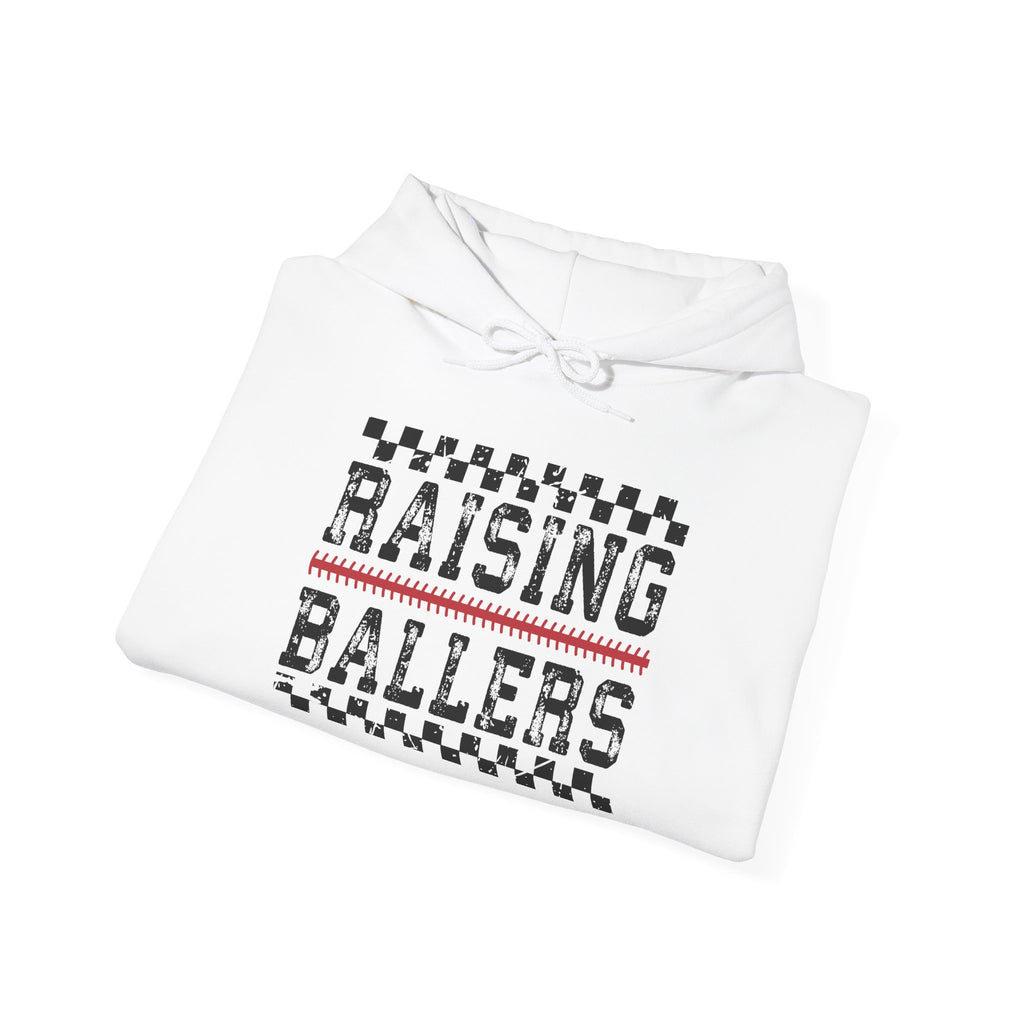 Raising Ballers Hoodie — "Mentally Spicy" Back Graphic Sports Parent Sweatshirt