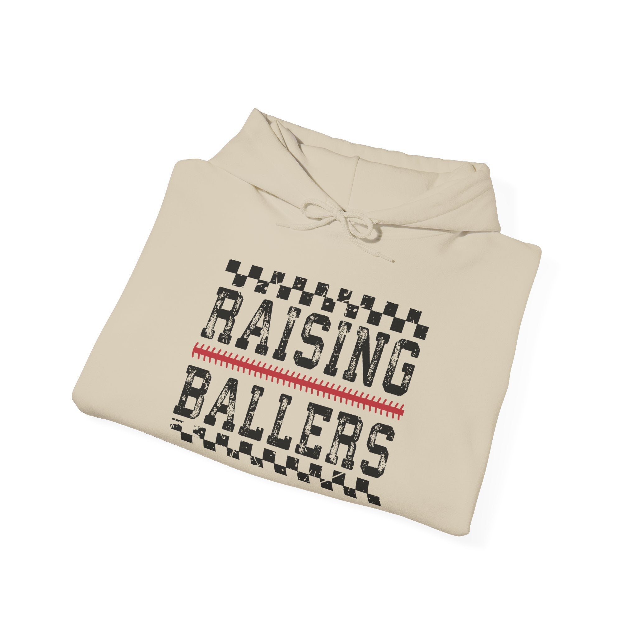 Raising Ballers Hoodie — "Mentally Spicy" Back Graphic Sports Parent Sweatshirt